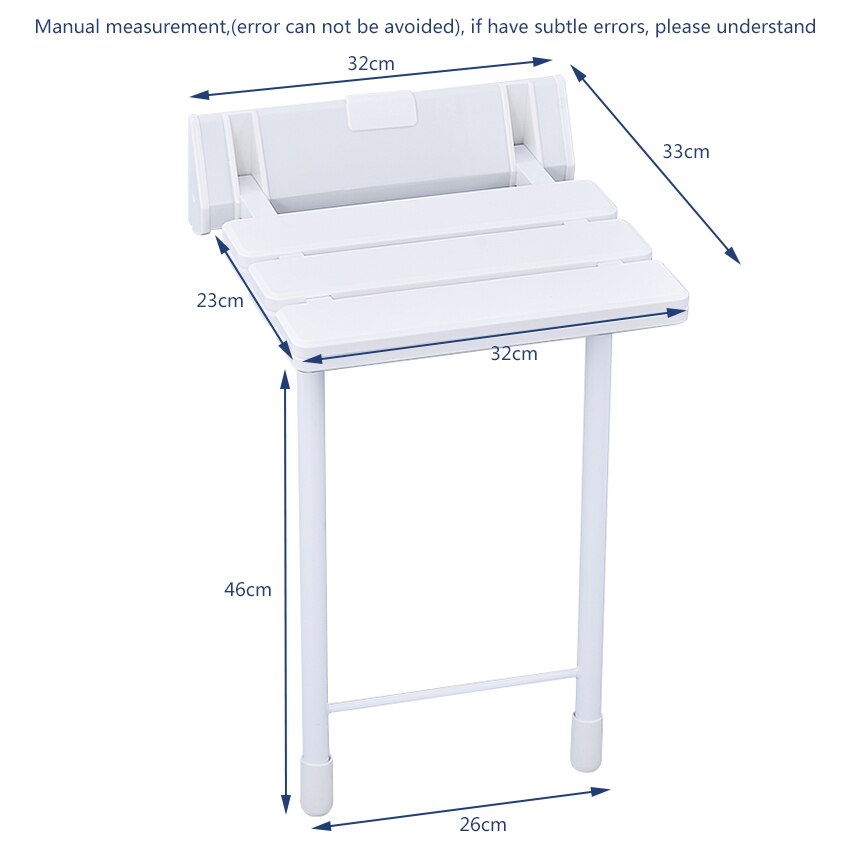 Bath Shower Wall Chair Bathroom Stool High Household Wall Mounted Shower Seat Bathroom Folding Chair With Stool Legs