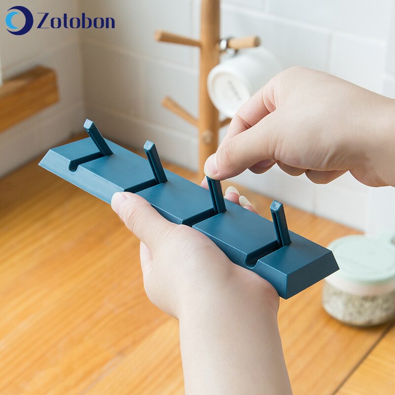 Zotobon Duurzaam 4 Haken Non-Punch Plakken Haken Badkamer Keuken Rekken Muur Deuren Achter Haken Kapstokken Woonaccessoires m367