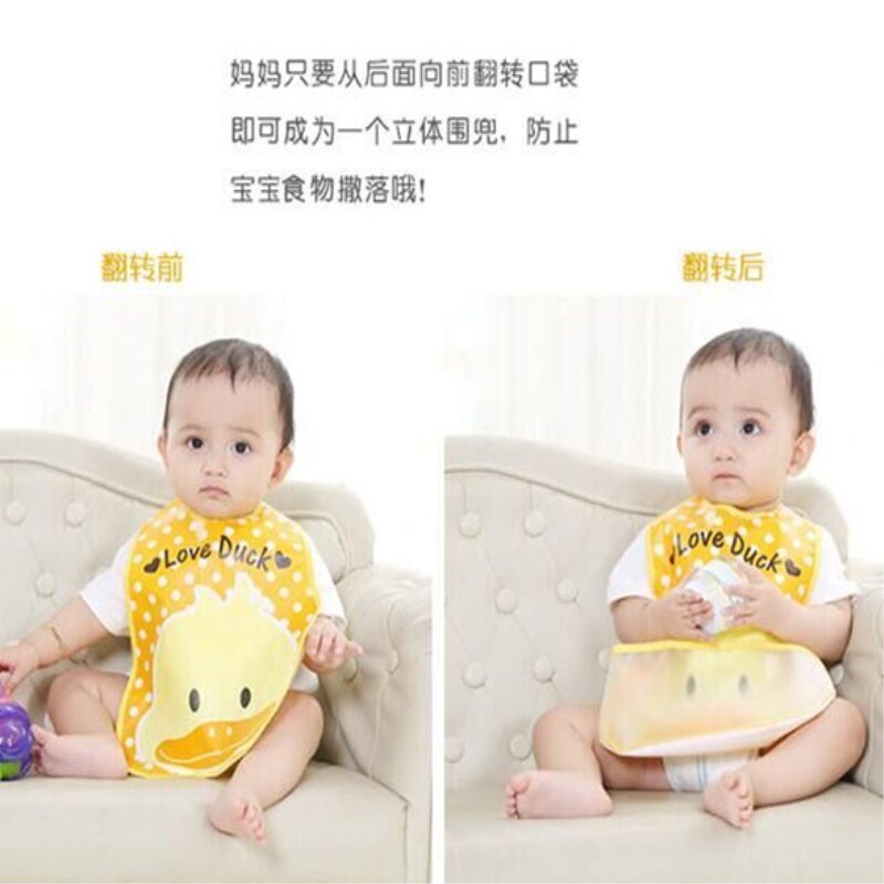 8 Pcs/lot Pecial Translucent Bib Pocket Bib Children Turn Soft Bibs Waterproof Bibs 1 To 3 Year EVA