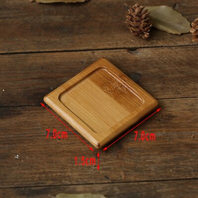 Bamboo Saucer Storage Tray Circular Square Small Dish Photo Studio Photography Background Props for Food Confectionery Snacks: Square