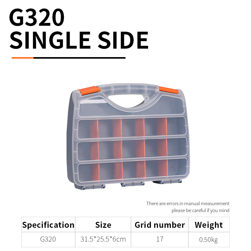 GREENER Plastic Portable Parts Box Screw Storage Box Metal Parts Hardware Tool Screwdriver Auto Repair Divided Material Tool Box: Single side G320