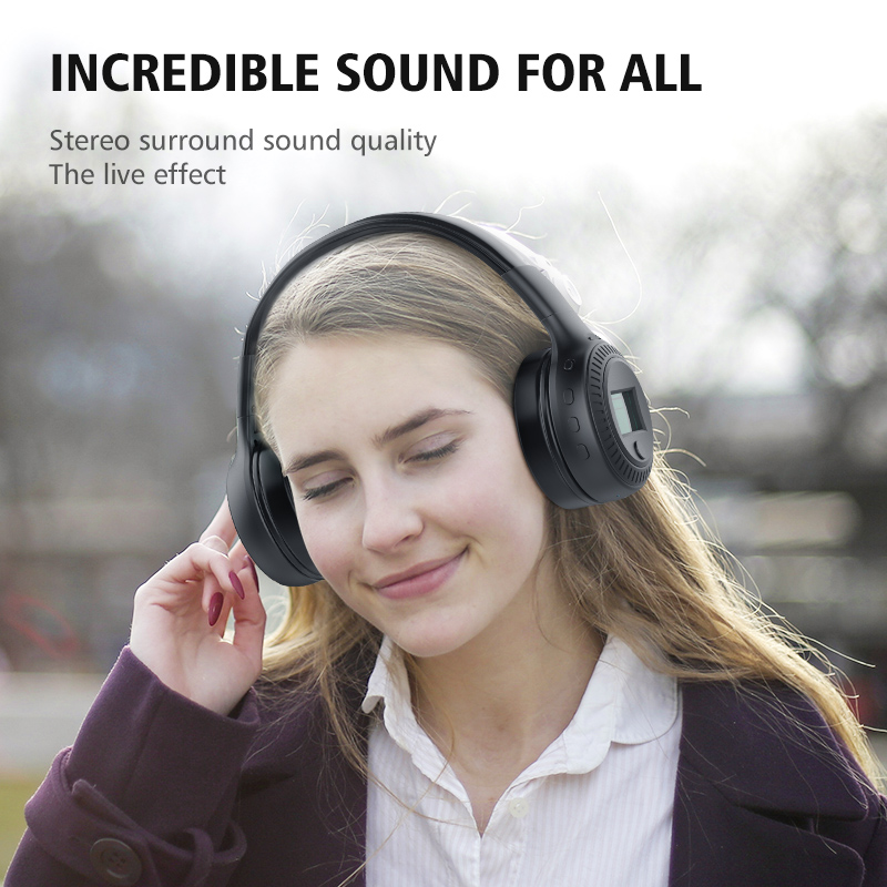 ZEALOT B19 Wireless Headphones with fm Radio Bluetooth Headset Stereo Earphone with Microphone for Computer Phone,Support TF,Aux