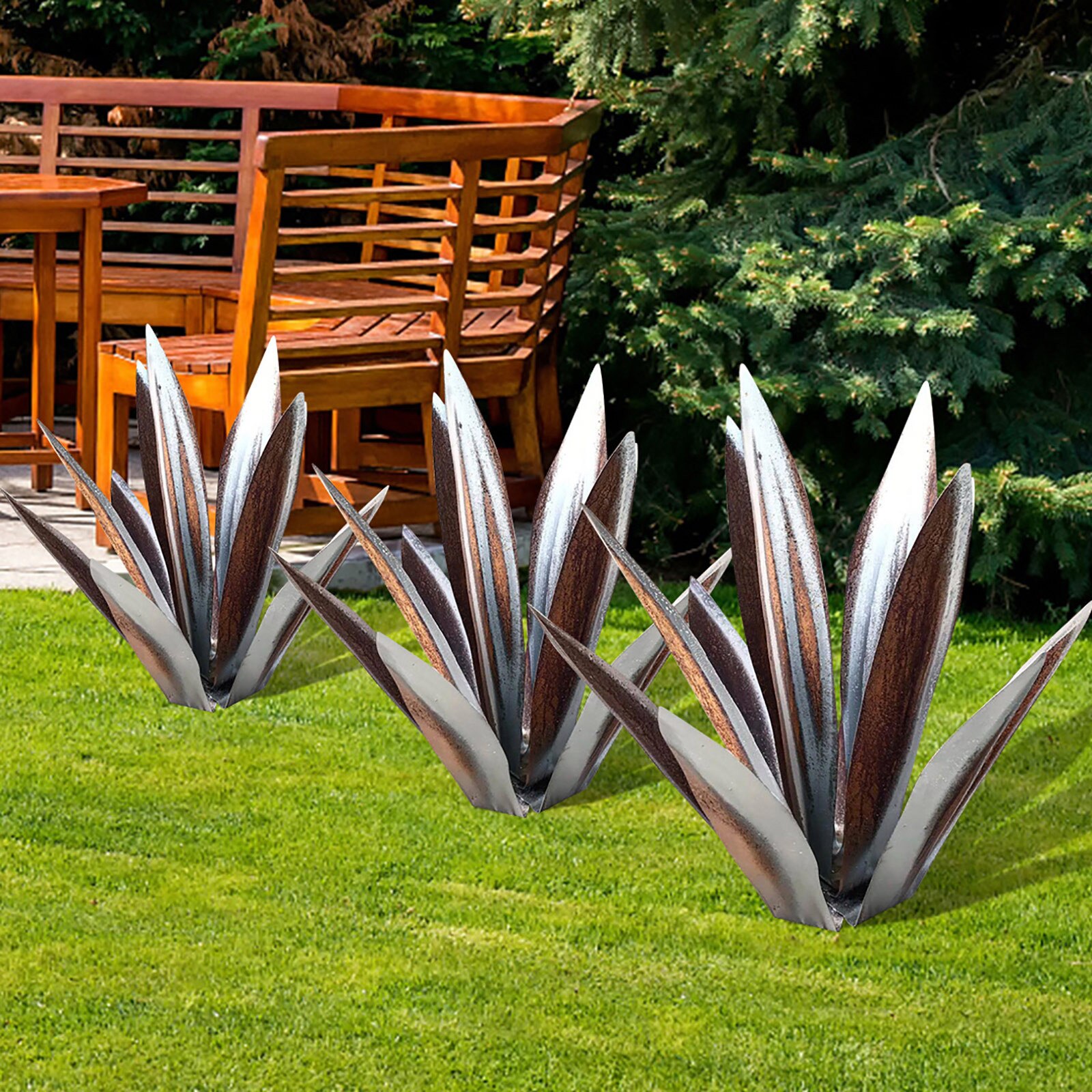 Diy Metal Art Tequila Rustic Sculpture Garden Yard Sculpture Home Decor 9 leaves Garden Signs Garden Decoration Accessories