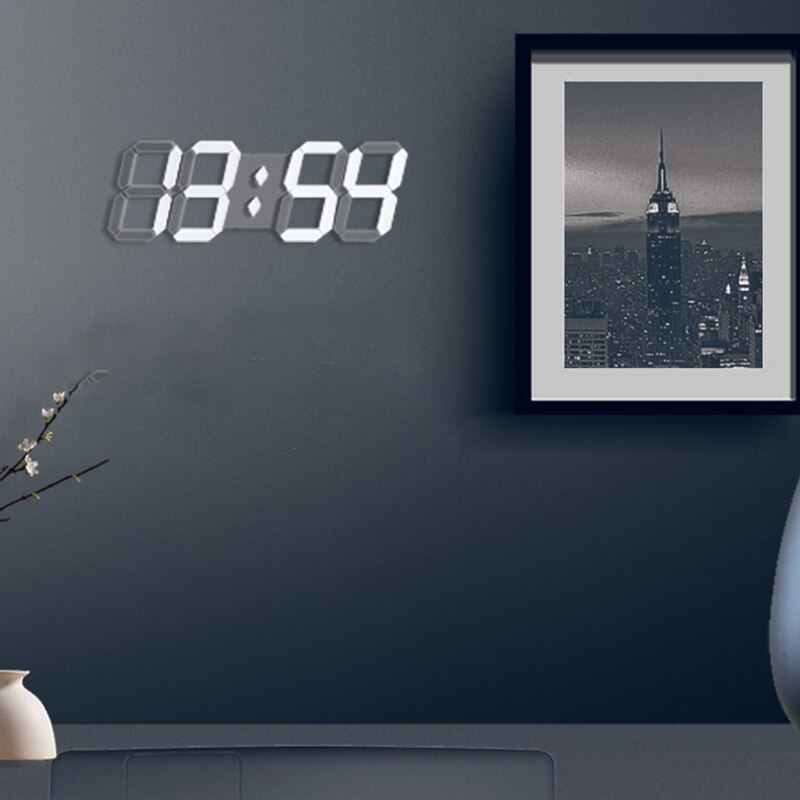 3D LED Digital Wall Clock with Extra Large Numbers, Remote Control, Large Digita N1HA