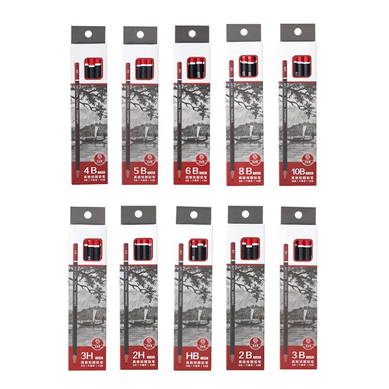 12 PCS/Pack Drawing Set Pencil Stationery Store Office School Art Supplies Painting Sets For Artist`s Tools