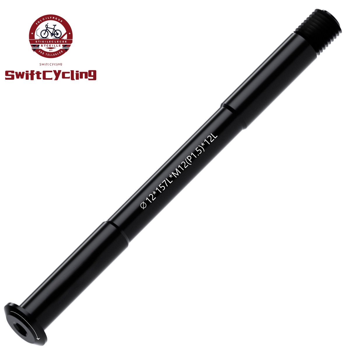 Swift MTB bicicleta de carretera eje pasante horquilla delantera brochetas M12xP1.0/1.5/ 12x142/148 accesorios de rueda de brocheta de liberación rápida de bicicleta: Negro