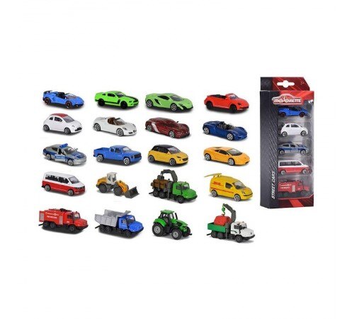 MAJORETTE SET 5 COCHES, 4 SURT