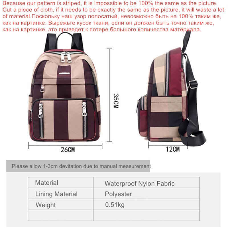 Vento Marea Travel Women Backpack Casual Waterproof Nylon School Bag For Teen Girl Large Capacity Shoulder Bag Red Rucksack