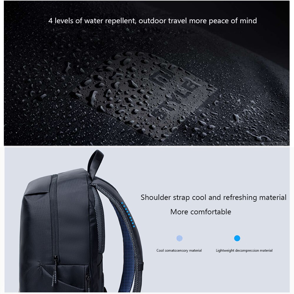 Original xiaomi fritid sport ryggsäck 23l ryggsäck nivå 4 vattentät polyester 15.6 tum laptop väska för män kvinnor student