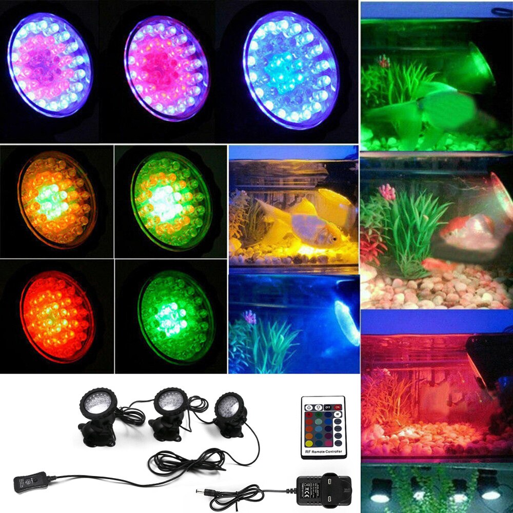 Wakyme Zwembad Licht Waterdichte Rgb Onderwater Lamp Led Spot Licht Afstandsbediening Aquarium Spotlight Tuin Landschap Lamp
