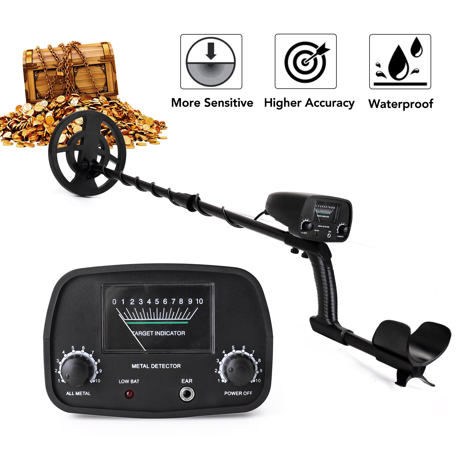 GTX5060 Portable Metal Detector Underground Metal Detector High Sensitivity Jewelry Treasure Gold Metal Detecting Tool