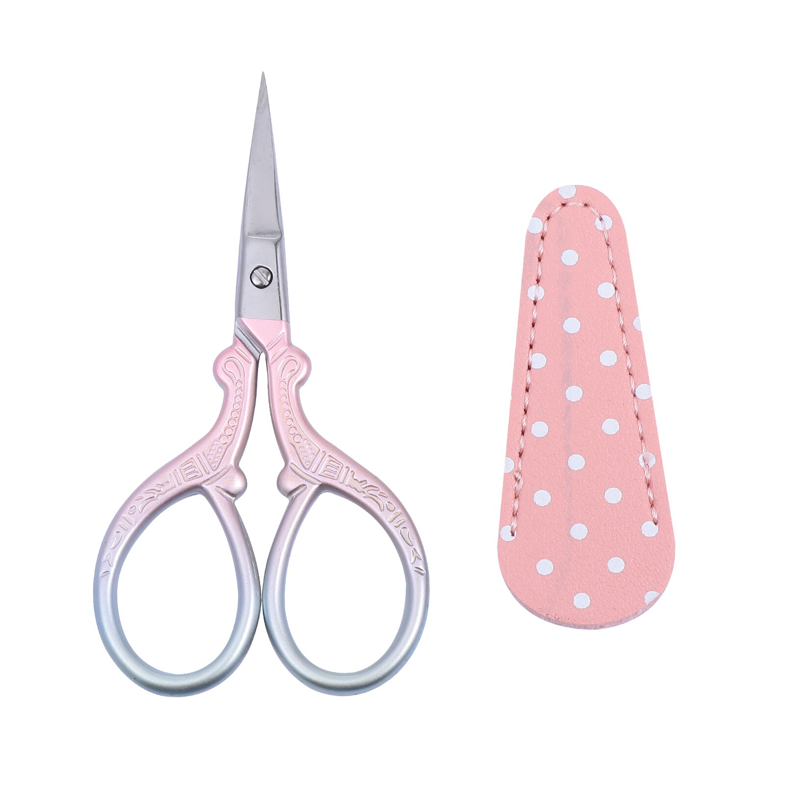 Ciseaux de broderie dégradé rose, cisaille de détail métallique, coupe-fil de couture, outil de couture