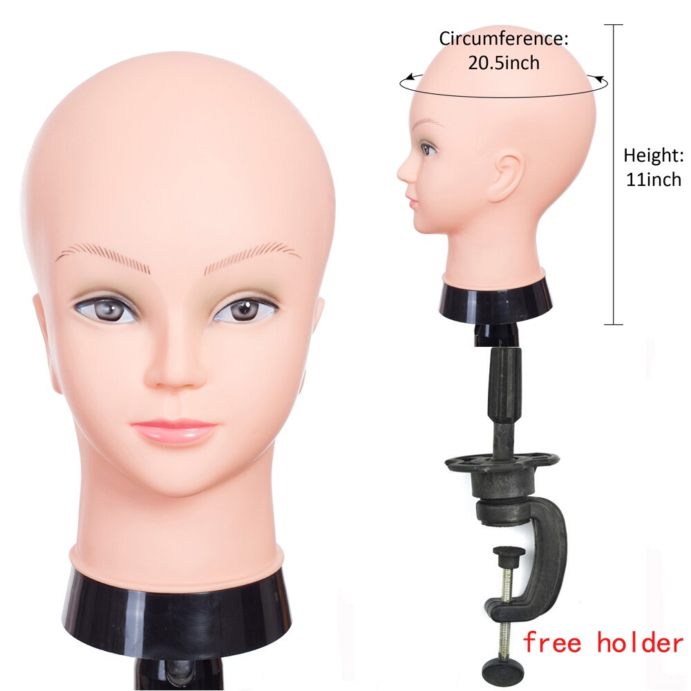 Pruik Mannequin Hoofd Met Stand Kaal Kosmetiek Oefenpop Naaien Hoofd Voor Maken Pruiken Met Gratis Houder Voor Zwarte Vrouwen: bl-6