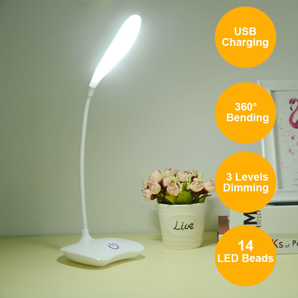 biegen LED Stand Tisch Lampe Batterie USB Aufladbare Stand Schreibtisch Lampe berühren Schalter Studie Lesen Schüler Tisch Lampe Schreibtisch Tisch lampe