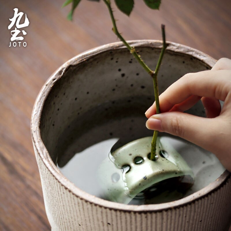 American industrial antique bronze metal flower pot planter