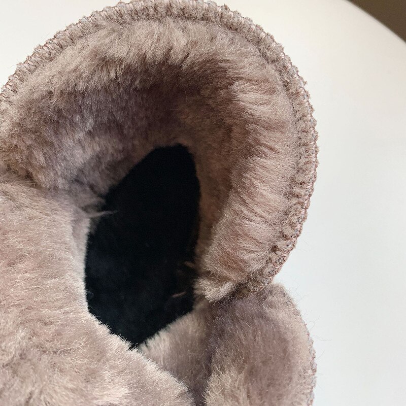 nouvelles femmes bottes perle décoration chaussures d'hiver noir bout rond décontracté grande taille femmes bottes de neige