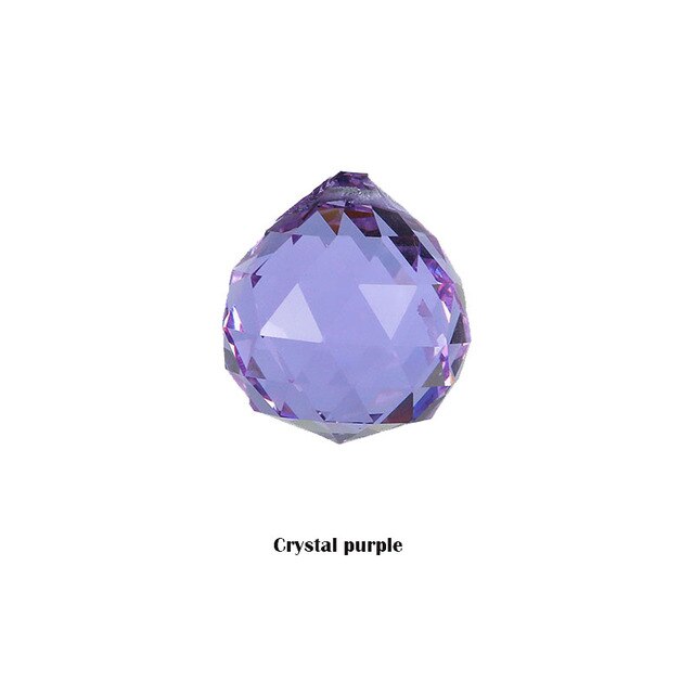 20mm Klar Kristall Beleuchtung Ball Feng Shui Lampe Ball Prisma Regenbogen Sonne Fänger hause Hochzeit Party Dekoration: Kristall Violett