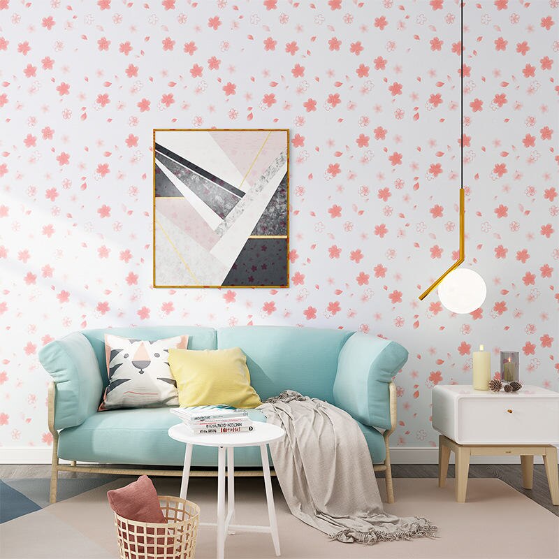 60*100cm Pink Girl Room Wall Stickers Sprinkles Decorative Self Adhesive Wallpaper Flamingo Heart Pattern Kids Baby Room Decor: 7