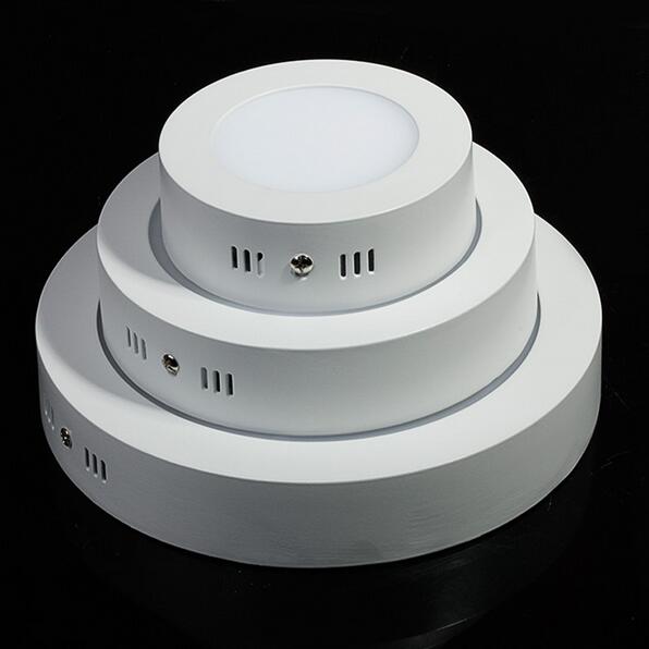 6w/12w/18w/24w pyöreää/neliömäistä led-paneelivaloa pinta-asennettava led-kattovalaisin kylpyhuoneeseen  ac85-265v lampada led-lamppua