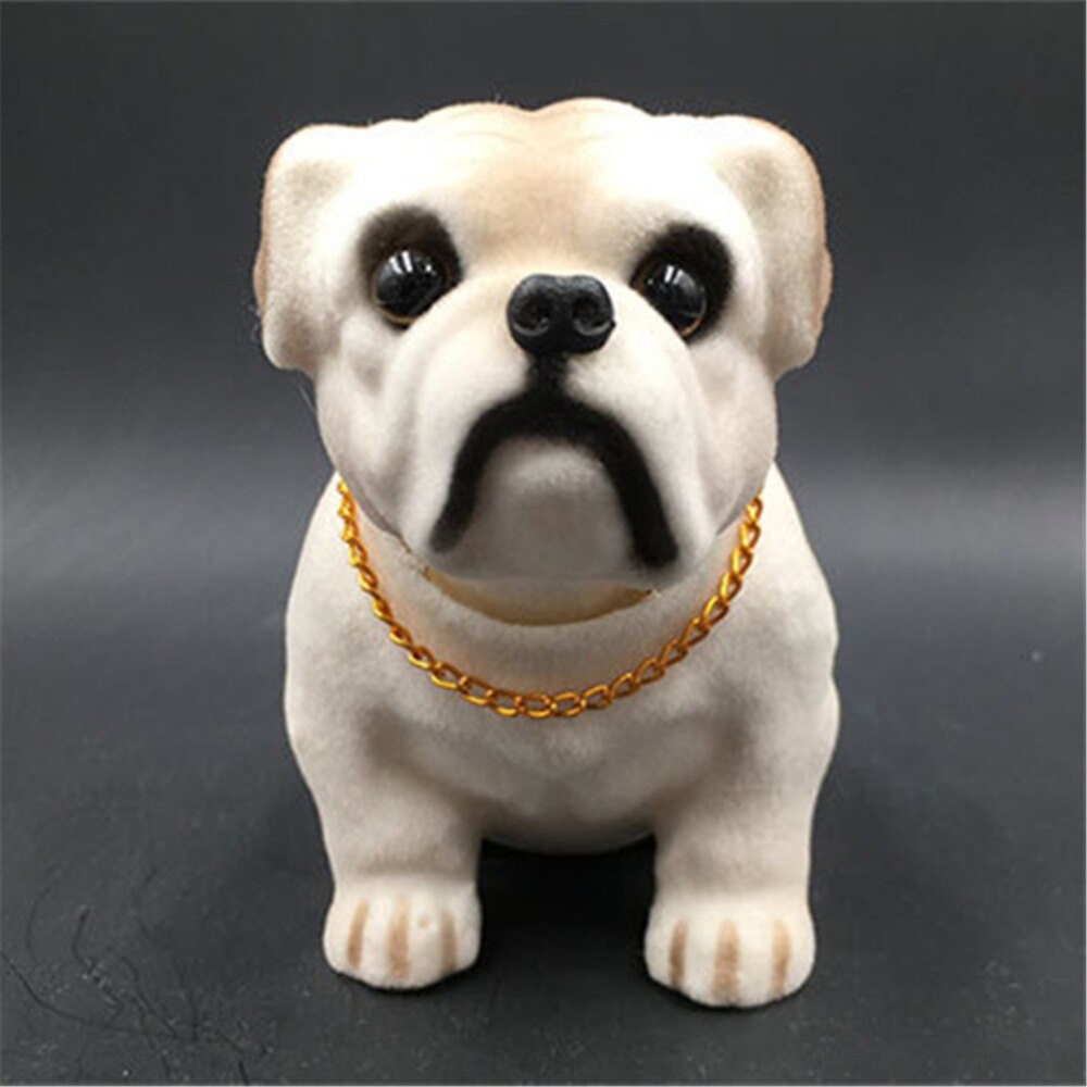 Tableau de bord de voiture, poupée bouledogue, Auto, secouant la tête, jouet de voiture, accessoire de voiture, décoration intérieure pour chien Bobblehead