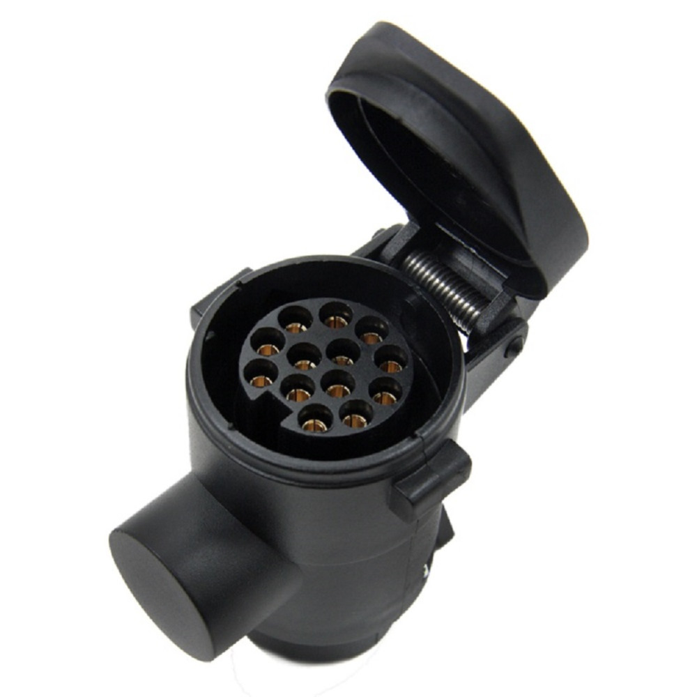 TIROL 7 Tot 13 Pin Trailer Plug Black frosted materialen Trailer Bedrading Connector 12 V Trekhaak Trekhaak Plug