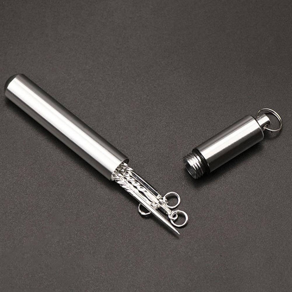 S990 Sterling Silver Toothpick Box Portable Aluminum Alloy Toothpick Innovative Mini Fruit Picker Home Accessories