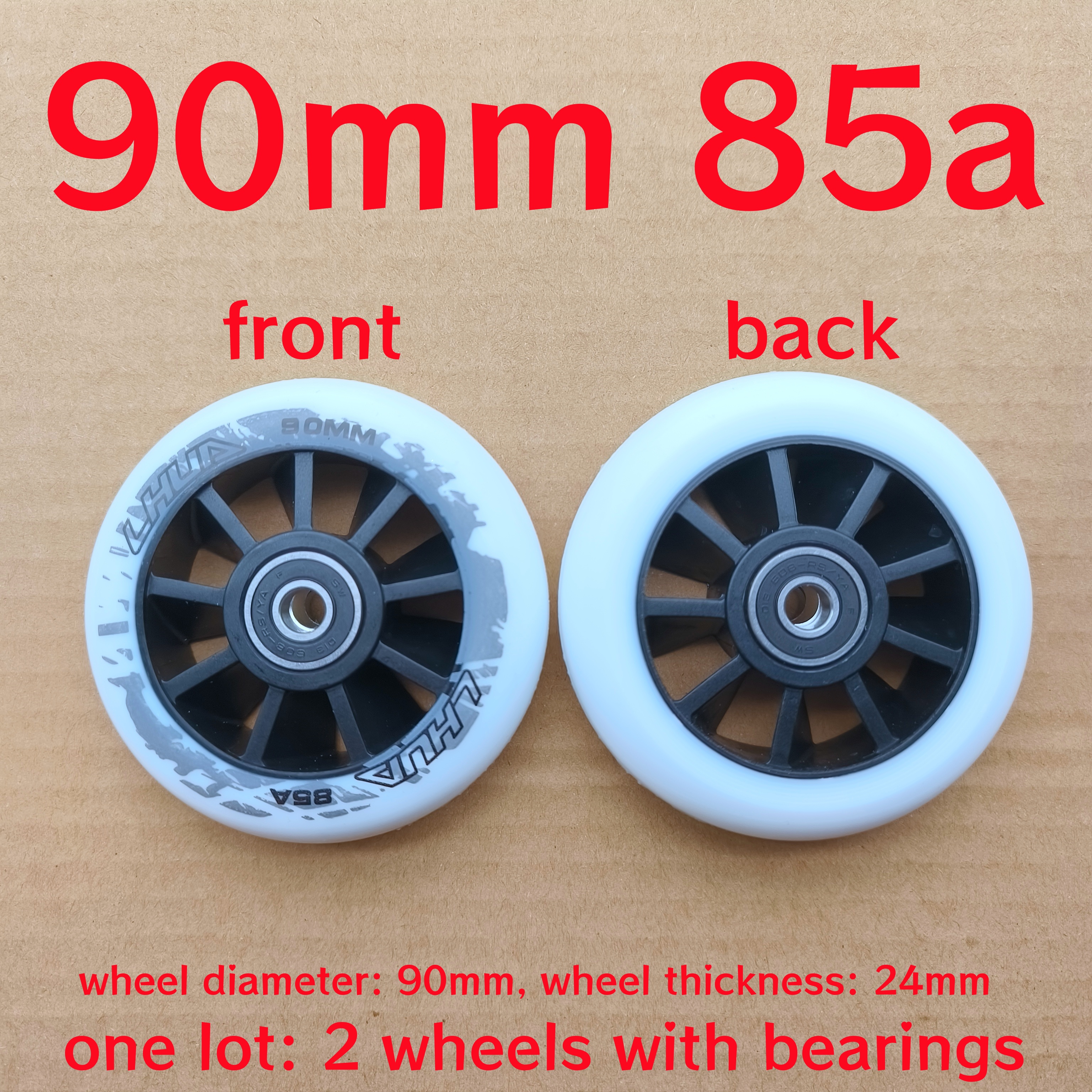 scooter accessories skate wheel scooter wheel 90mm 110mm 120mm 125mm wheel thickness 24mm 2wheels/lot: light yellow