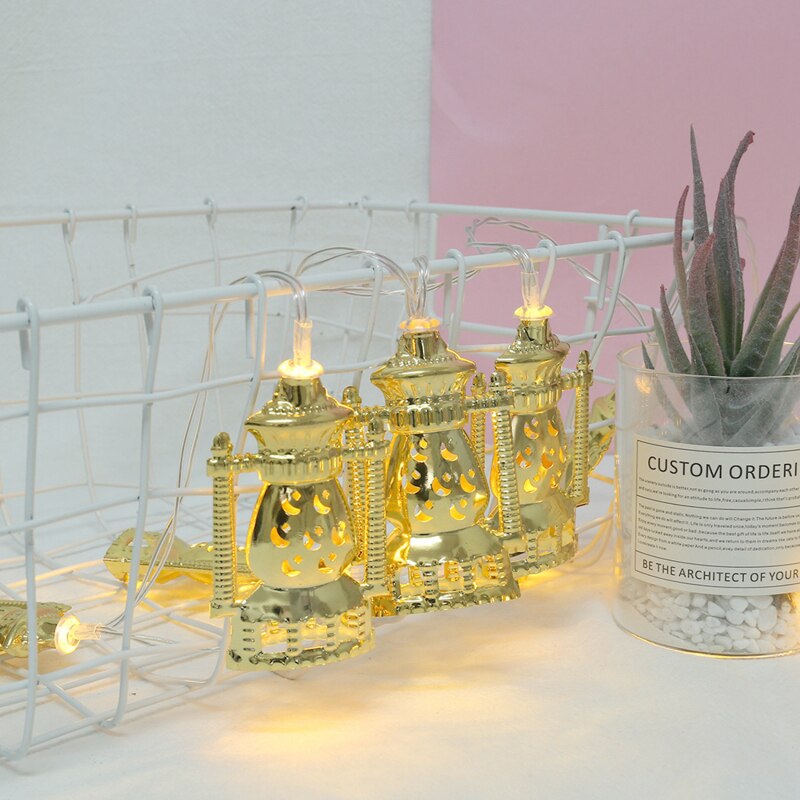 Led Moon Star Kasteel Led Light String Eid Mubarak Ramadan Woondecoratie Ramadan Kareem Eid Lantaarn Olie Lamp Licht string