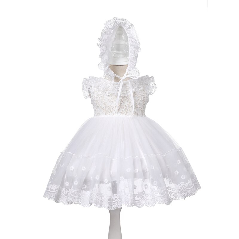 Abito da battesimo per bambina 2022 abito in pizzo di Nylon per bambina battesimo neonato neonate abito da sposa abiti da festa 12 mesi