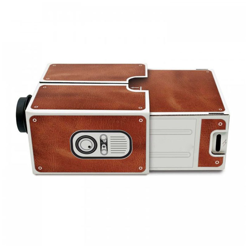 Portable DIY Retro Cardboard Projector Mini Projector Eco-Friendly Lightweight Mobile Phone Cinema Theater Support: Default Title