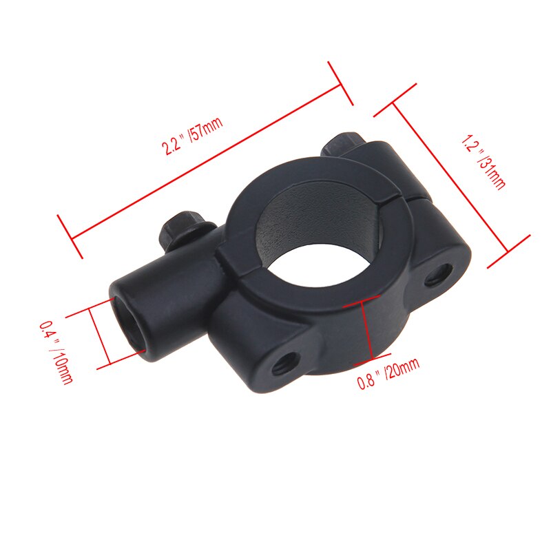 POSSBAY 8MM 10MM Universele Aluminium Motorfiets Stuur Spiegel Adapter Houder Mount Beugels Klemmen Retrovisor Moto Cafe Racer: 10mm Black