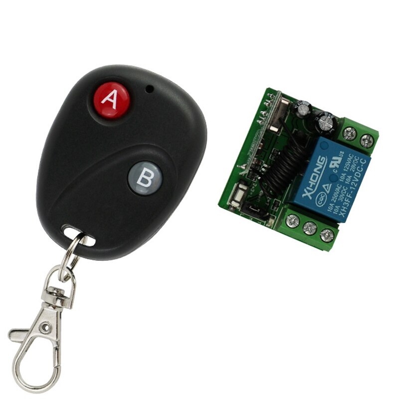 Relais sans fil 12V, 433MHZ, télécommande de lumière, interrupteur momentané, émetteur avec récepteur