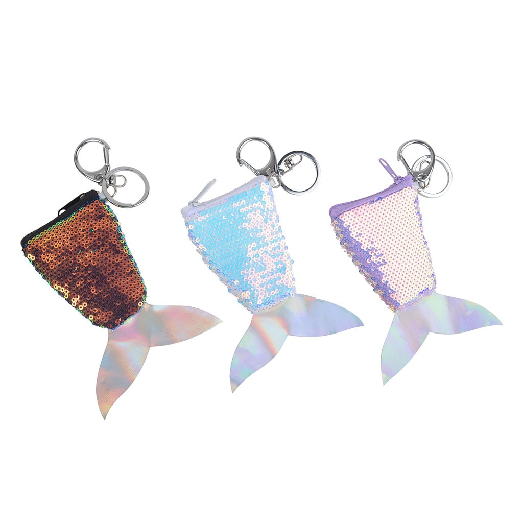 Femmes porte-clé mignon Sequin porte-monnaie épaule portefeuille Mini sac portfel damski cartera mujer