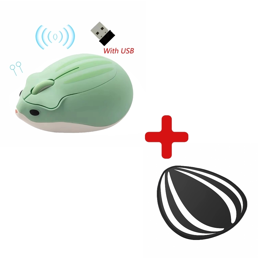 Nette Karikatur Bluetooth + 2,4G Hamster Maus Ergonomische 3D Optische Kreative freundlicher Sekretariat Heimat Computer Mäbenutzen für PC Laptop: Orange