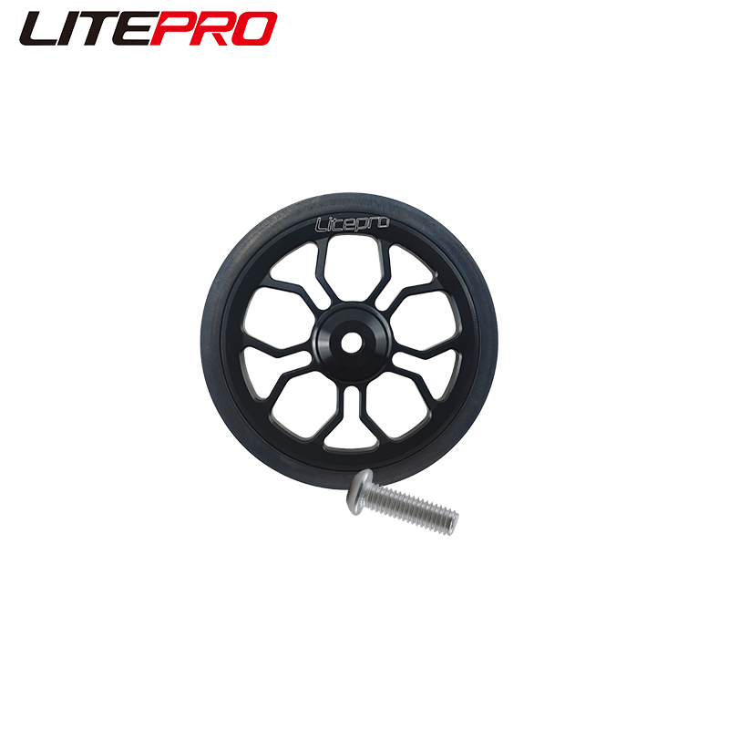 Litepro 3D Hollow 80mm Easy Pushing Wheels Spider Large Easy Wheel Modified sealed Bearing Wheel For Brompton Folding Bike: Yellow