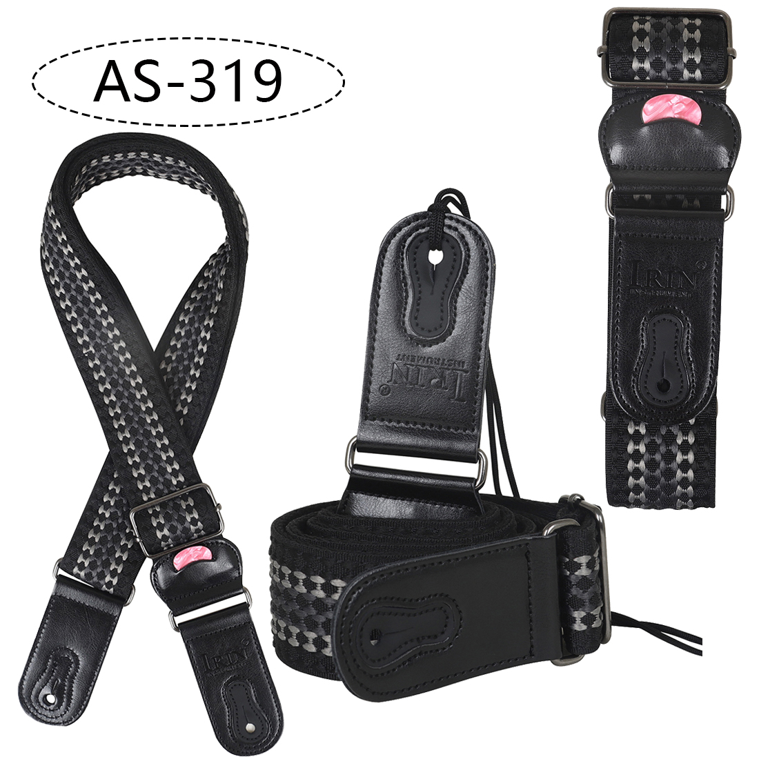 Correa de guitarra para bajo, correas bordadas de cuero y algodón, correa ajustable para el cuello con selección, accesorios para bajo y guitarra acústica eléctrica: Plata