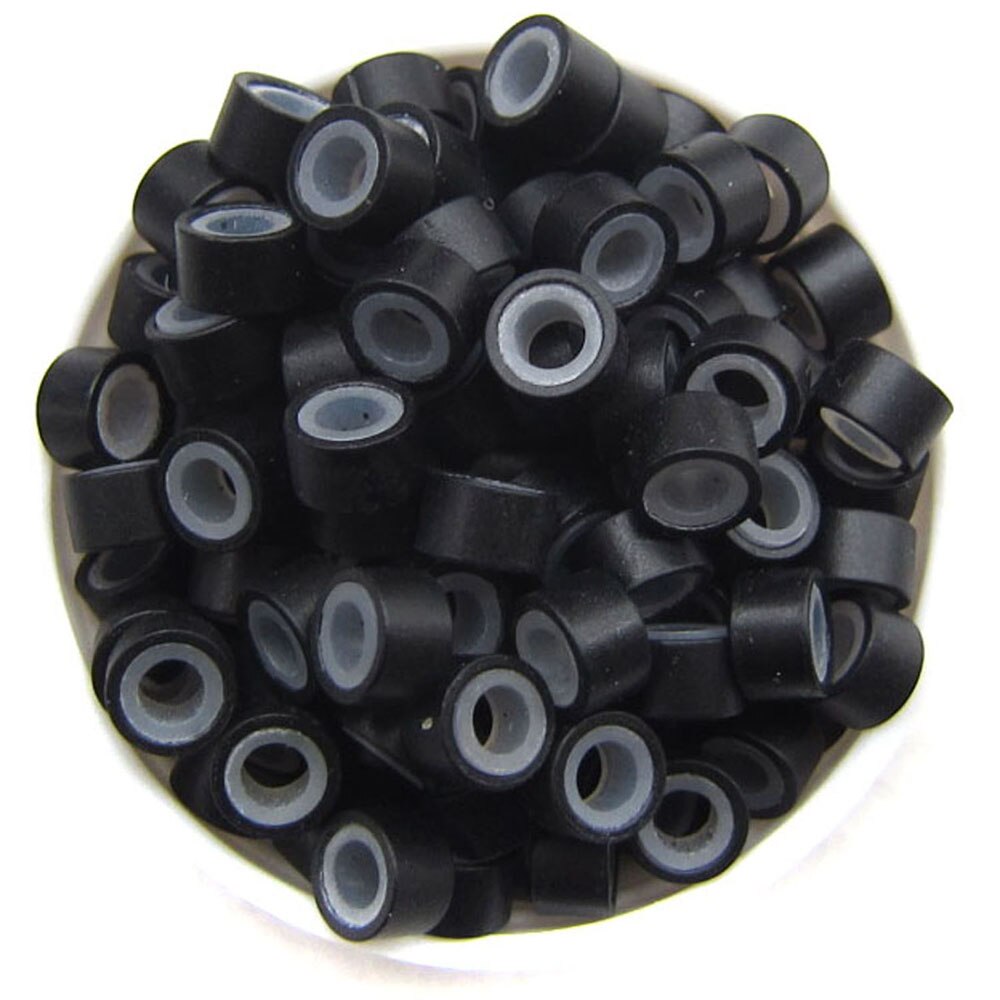 1000pcs 5.0mm Silicone Micro Ring Aluminium Micro Silicone Rings/Links/Beads Hair Extensions Tools For Human Hair