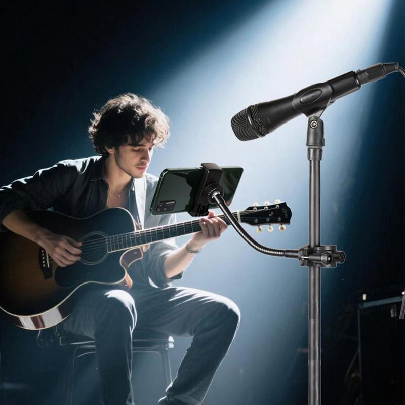 Phone Holder For Microphone Stand Cell Phone Holder For Microphone Stand Adjustable Mount With Long Gooseneck Arm Flexible For