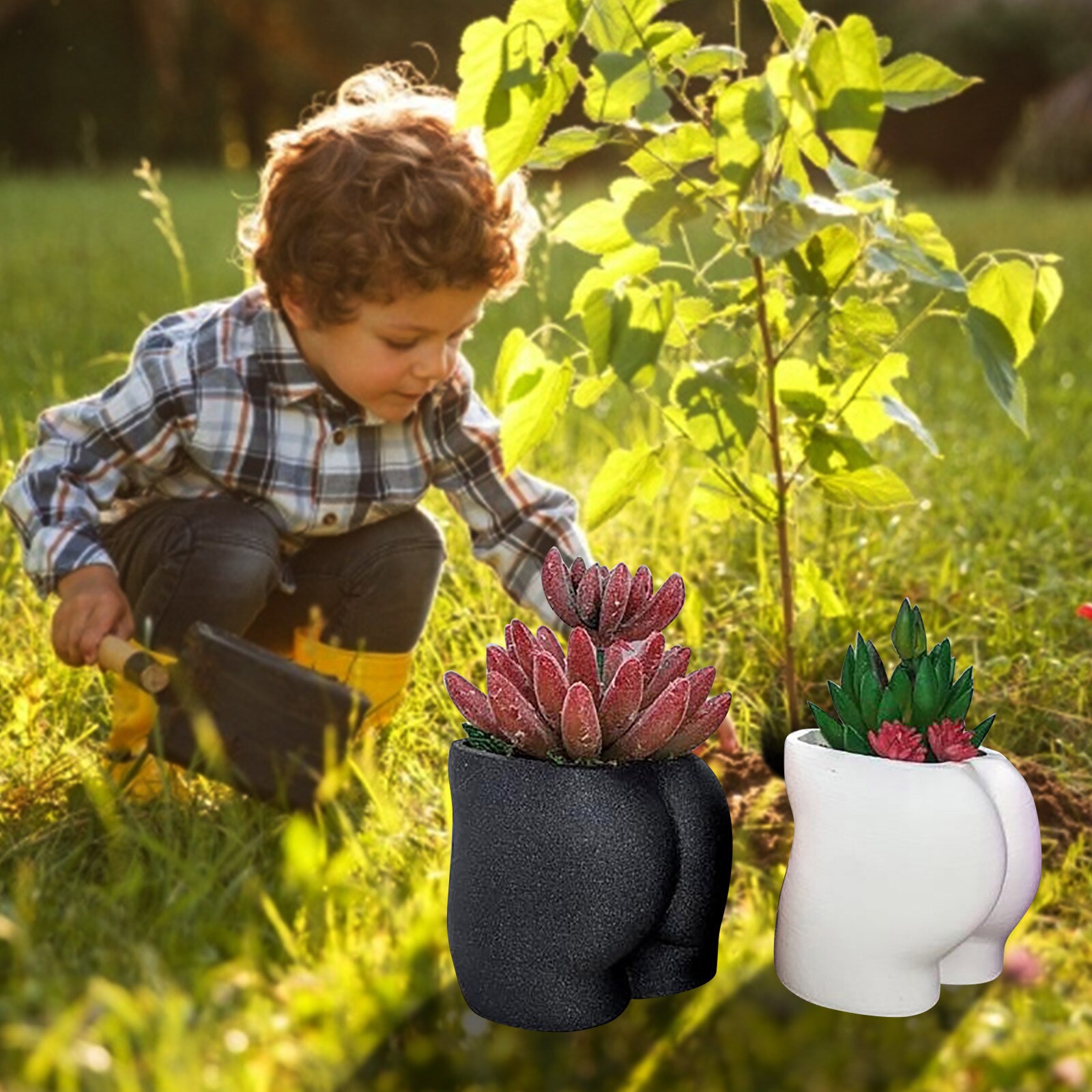 Billen Vorm Resin Bloempot In 9 Kleuren Effen Eenvoudige Stijl Ornamenten Voor Desktop Kleurrijke Plant Bloem Pot Tuin Home Decor