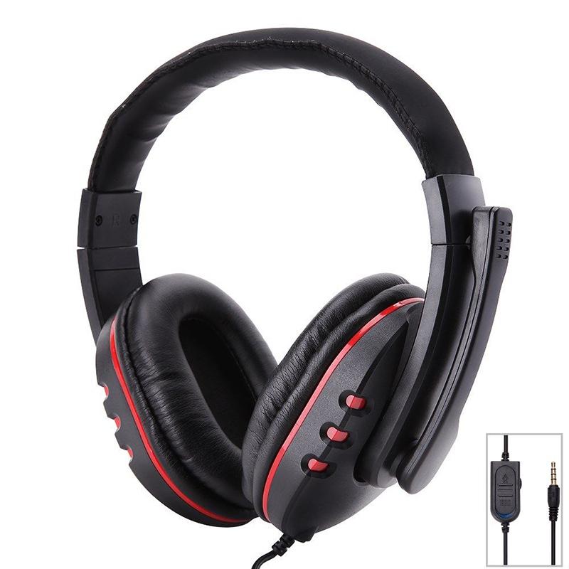 Ostart 3.5mm bekabelde gaming-koptelefoon, over-ear gameheadset, stereobas-oortelefoon met microfoon, volumeregeling voor pc en laptop  ps4: Rood