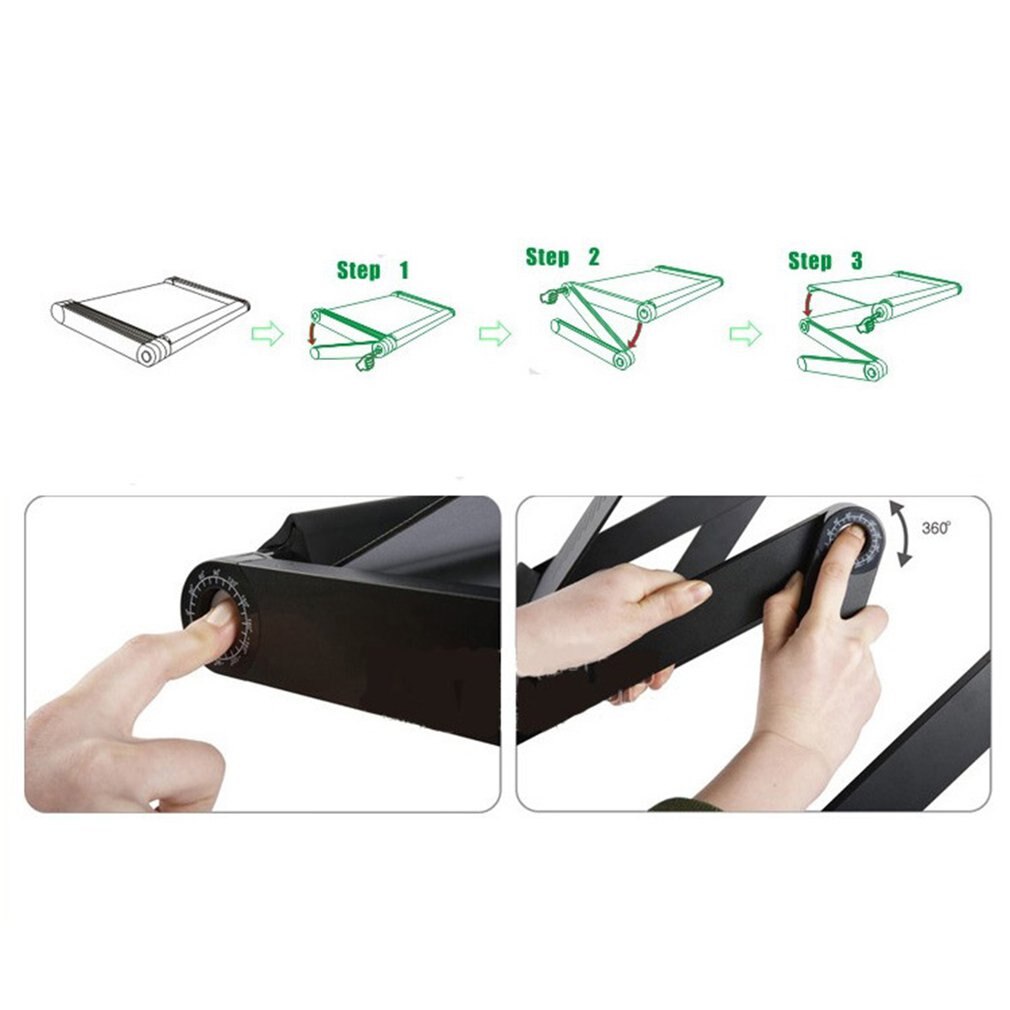 Foldable Aluminium Alloy Laptop Desk Portable Adjustable Laptop Stand Bed Sofa Desk Table With Mouse Pad