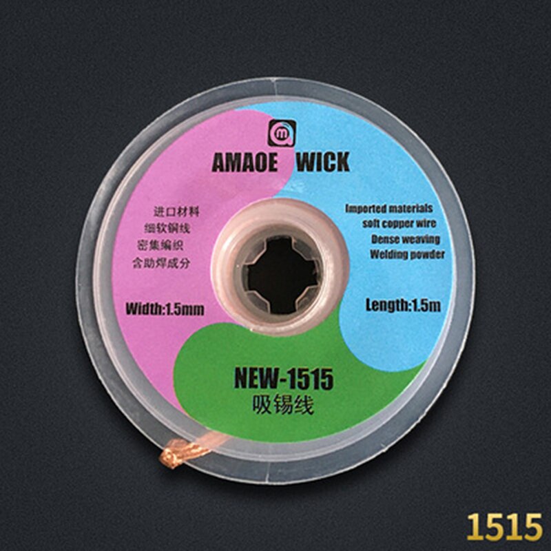 AMAOE-Cinta de succión de estaño para reparación de soldadura, herramienta de succión de hilo suave fino, tejido intensivo, BGA, WICK, -1515, , 2515, 3015, 3515: NEW-1515