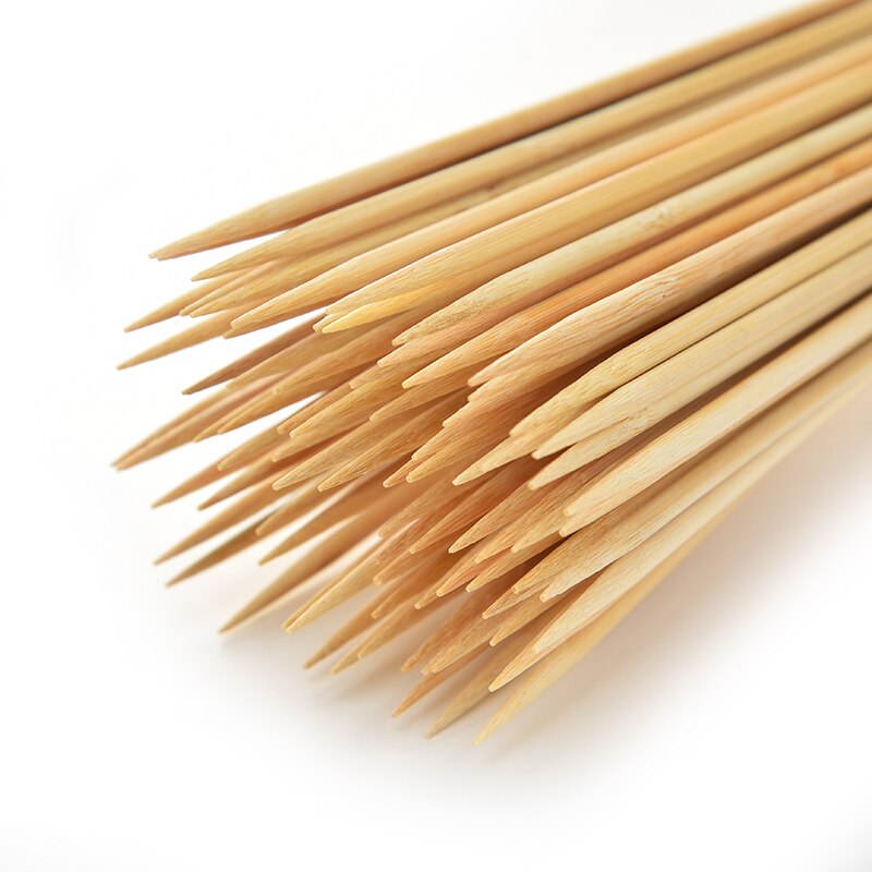 2.5mm*30cm bambus spyd træ grill spyd naturlige træ pinde grill tilbehør madlavning værktøj
