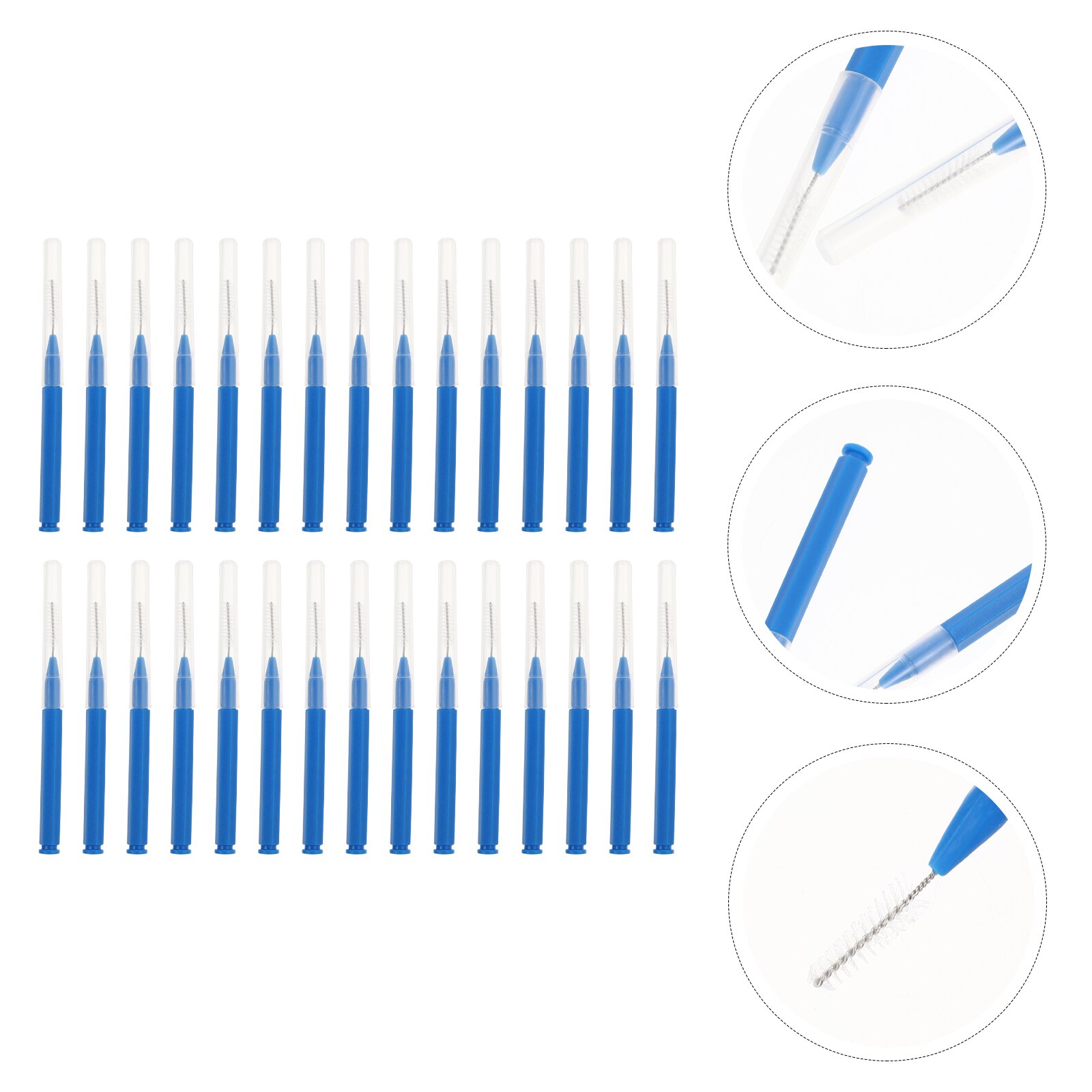 30pcs Tooth Floss Brush Safe Interdental Brush Oral Care Tool Teeth Pick for Men: Blue