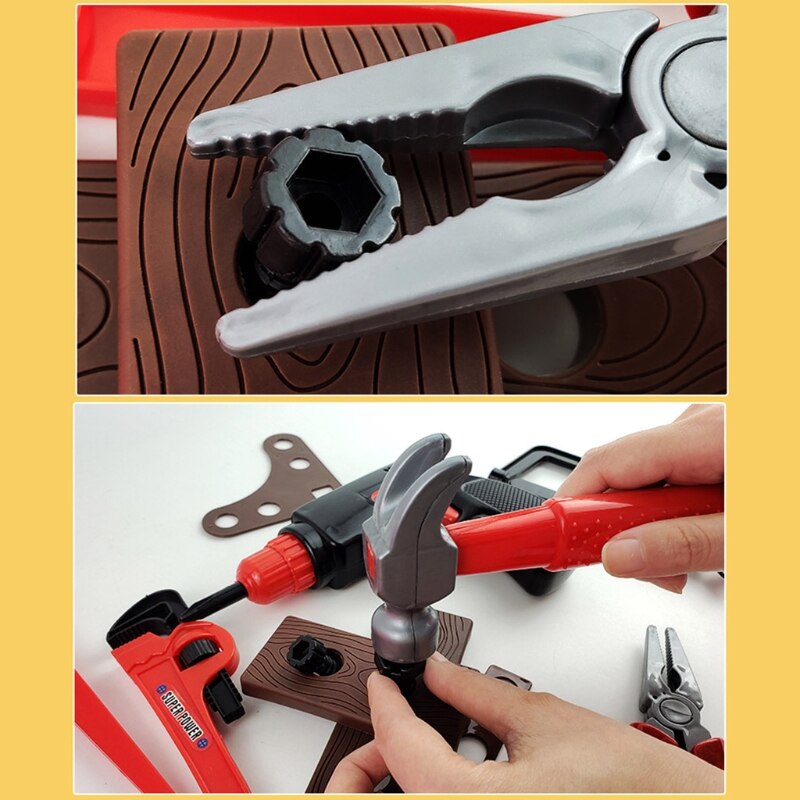 1Set Garden Tools Pretend Play Repair Tool Plastic Engineering Maintenace Toys D08C