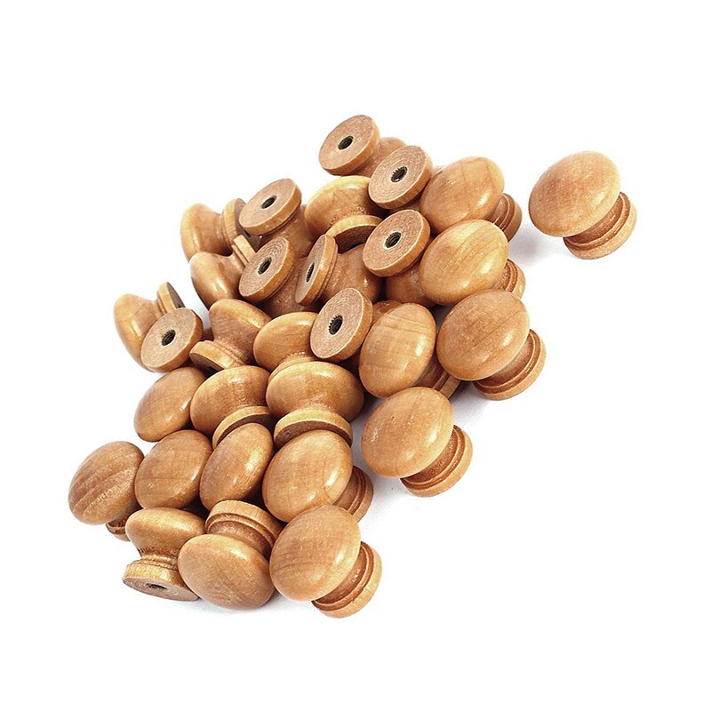 30 pcs furniture drawer door cabinet wood round knob pull handle