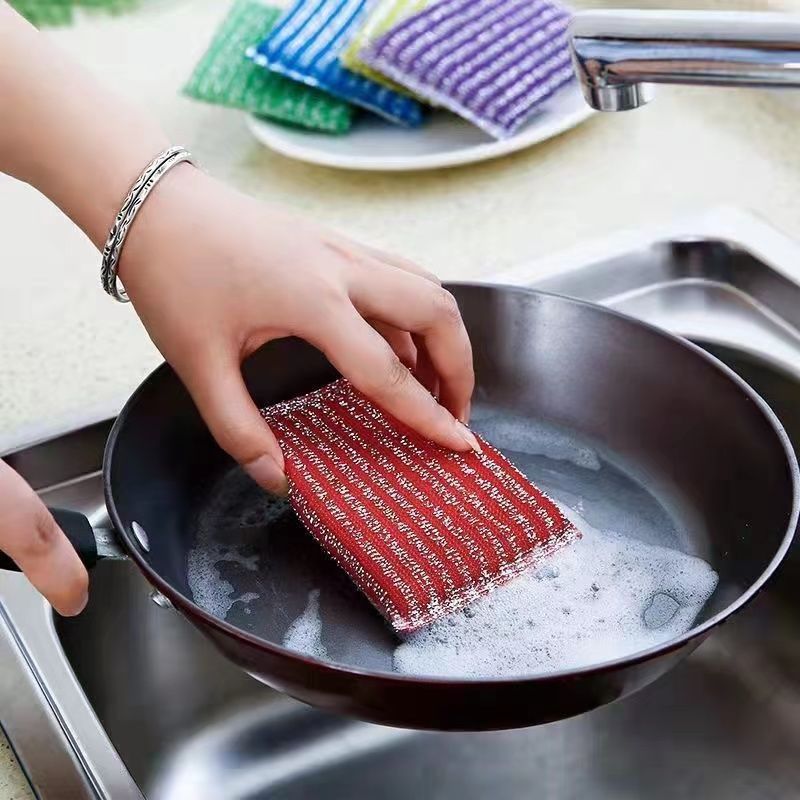 Esponja para lavar platos de doble cara, esponja para fregar sin arañazos, esponjas para lavar ollas, cocina casera, trapos de esponja para limpiar platos engrosados