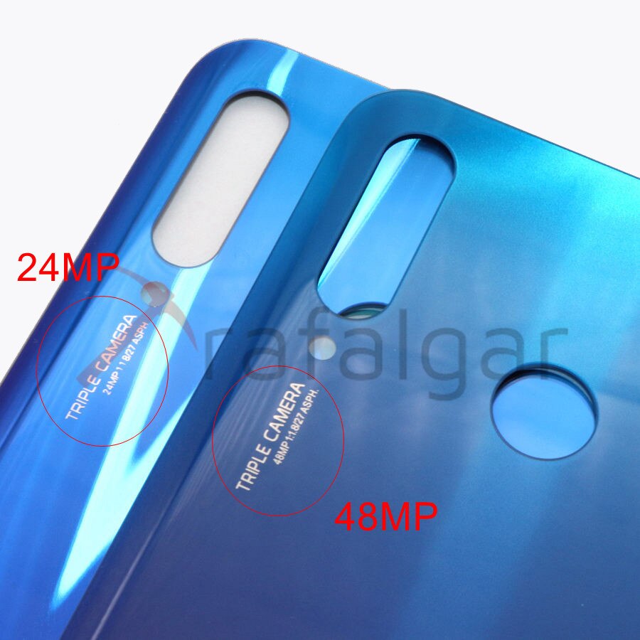 Til huawei  p30 lite batteridæksel bagside glaspanel nova 4e baghus dørkasse med udskiftning af kameraglas linse mar -lx1