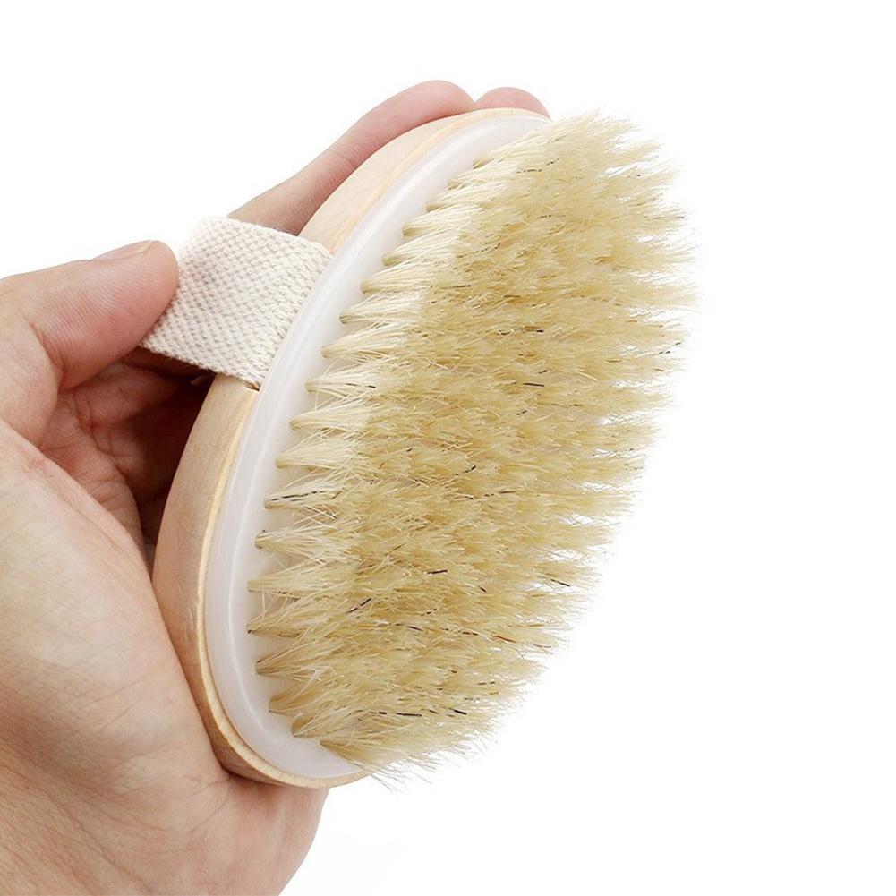 Baden Borstel Droge Huid Lichaam Zachte Natuurlijke Haren Spa Borstel Zonder Handvat Houten Bad Douche Brush Spa Exfoliërende Body Borstel