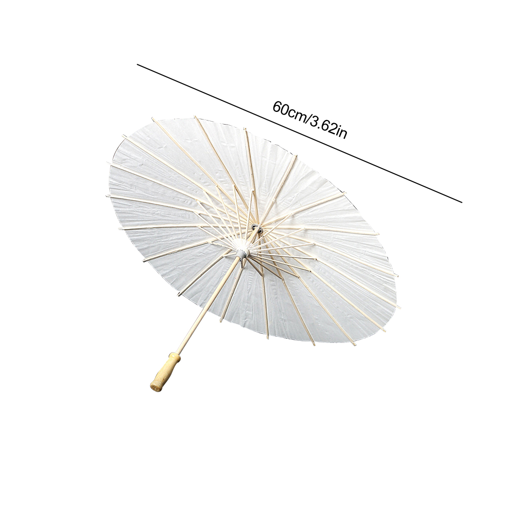 30-1PCS Wit Papier Parasol Paraplu DIY Foto Cosplay Prop Bamboe Paraplu Voor Bruiloft Zomer Strand Decor
